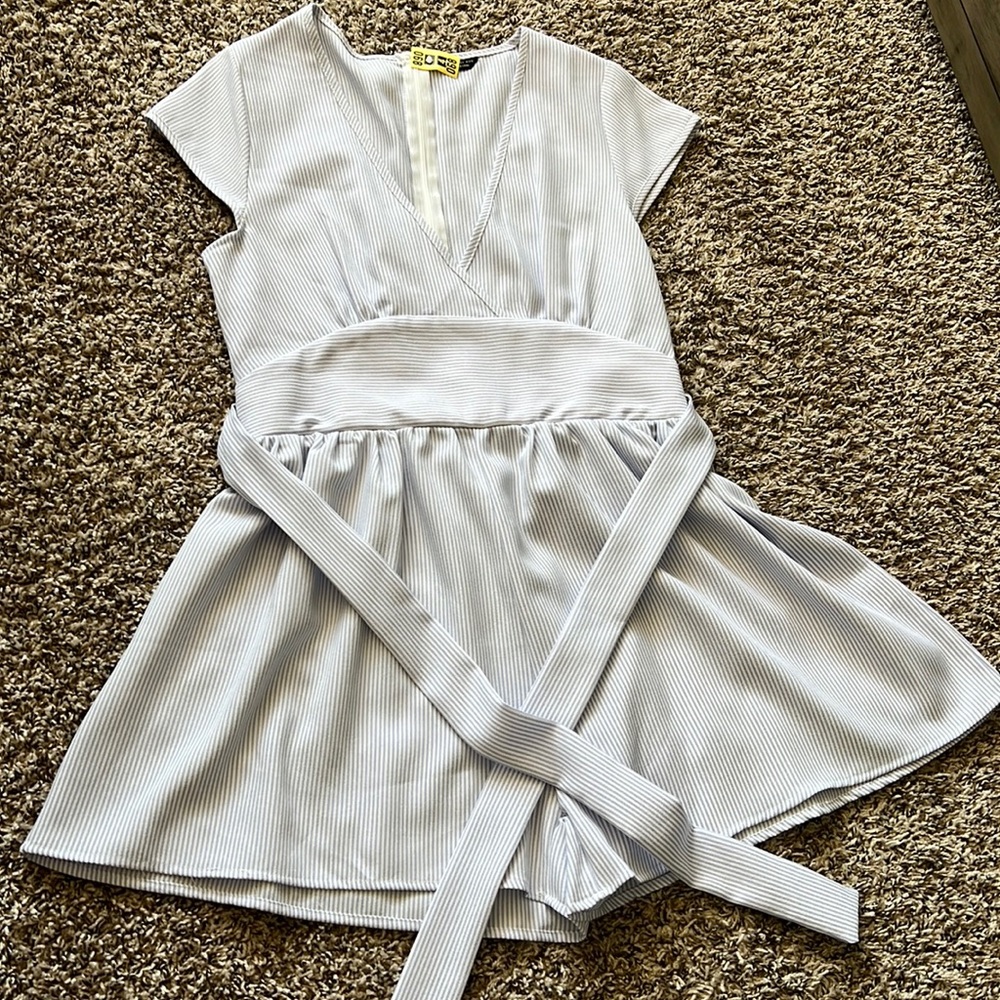 NWOT SHEIN Romper in blue and white stripes